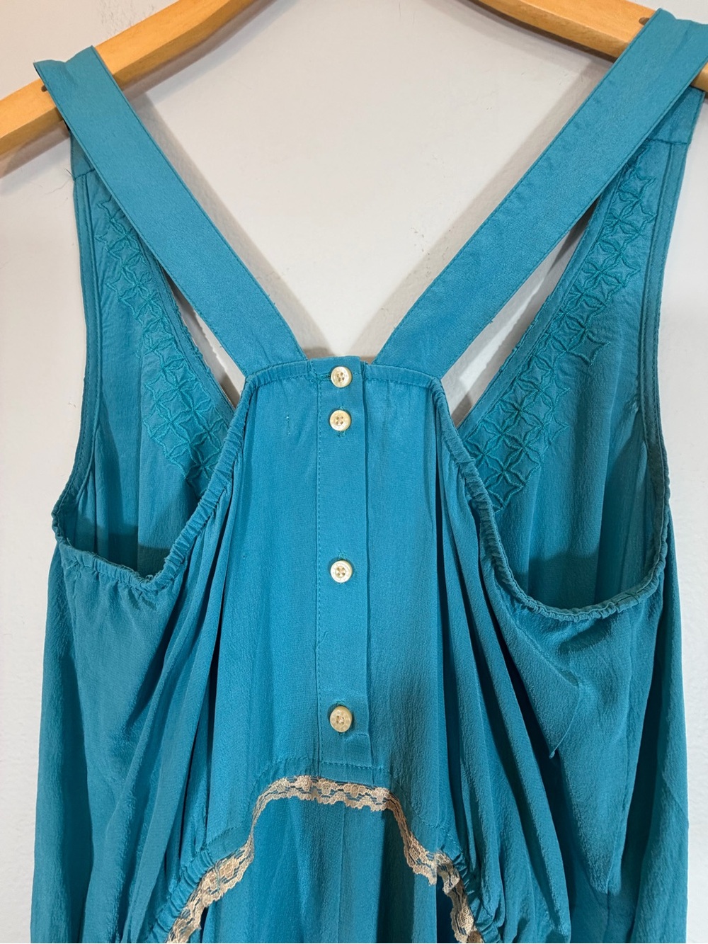 Quiksilver Teal Silk Lace Y2K  Dress As Seen On Selena Gomez Size S Indie Sleaze - Picture 7 of 12
